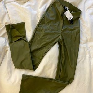 NWT Vegan Leather Green pants
